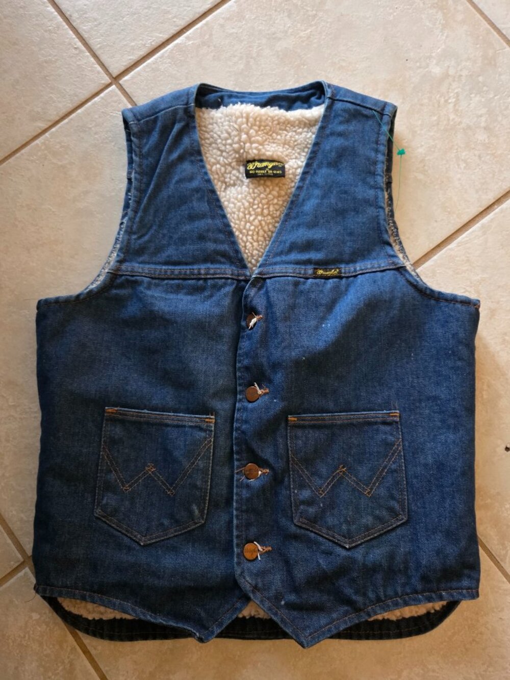 Vintage Wrangler Sherpa Lined Denim Vest